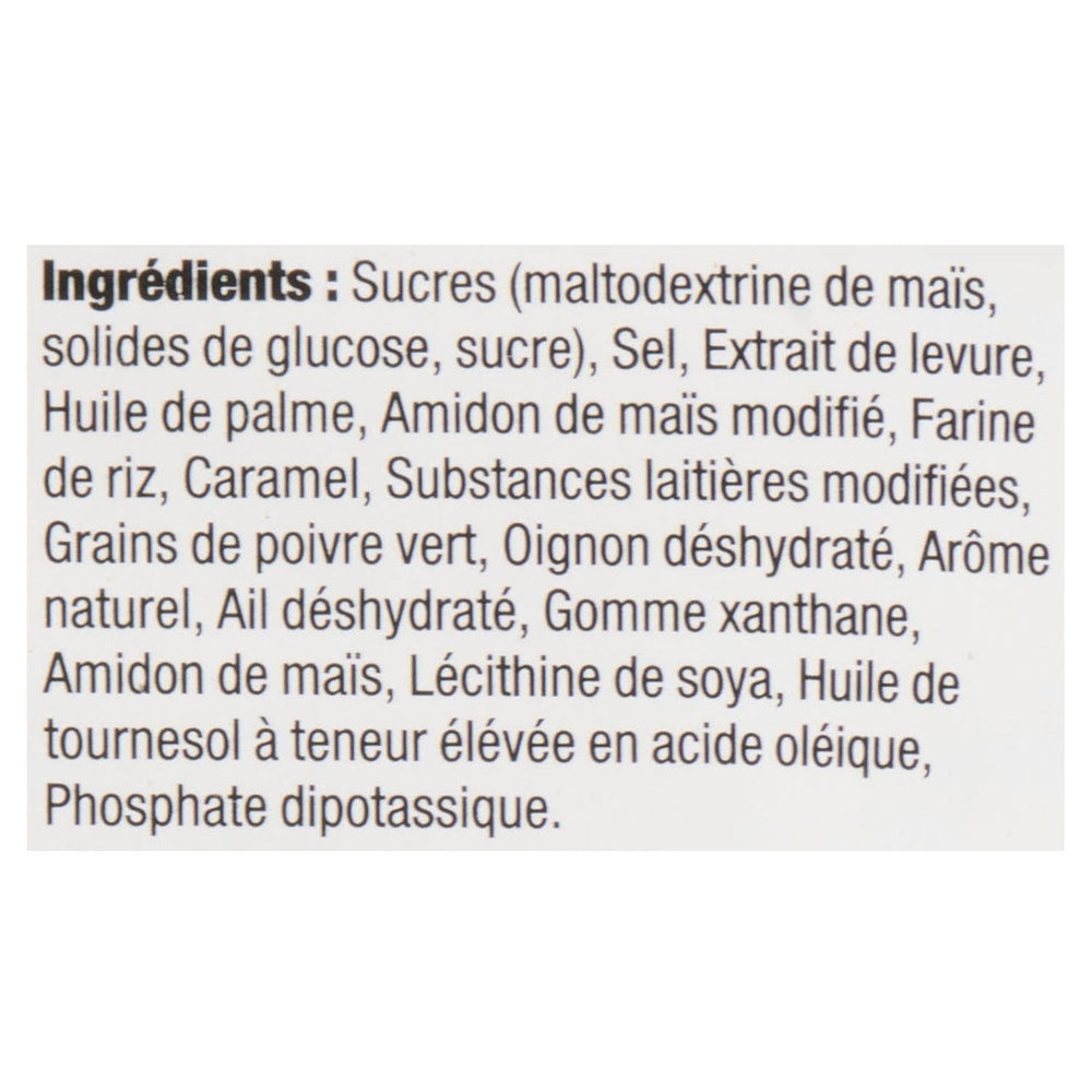 McCormick Gourmet green peppercorn sauce mix packaging highlights imported from Canada.