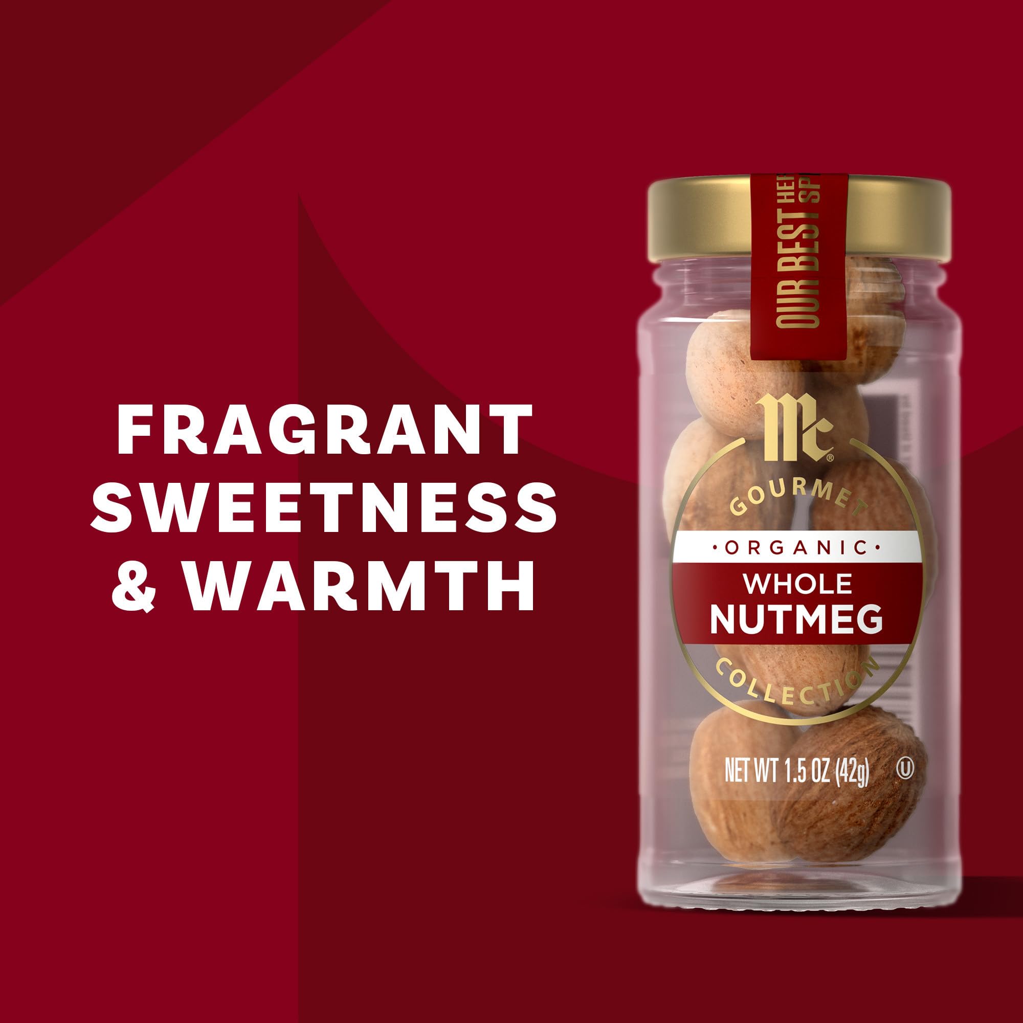McCormick Gourmet Nutmeg ground in bowl for warm desserts