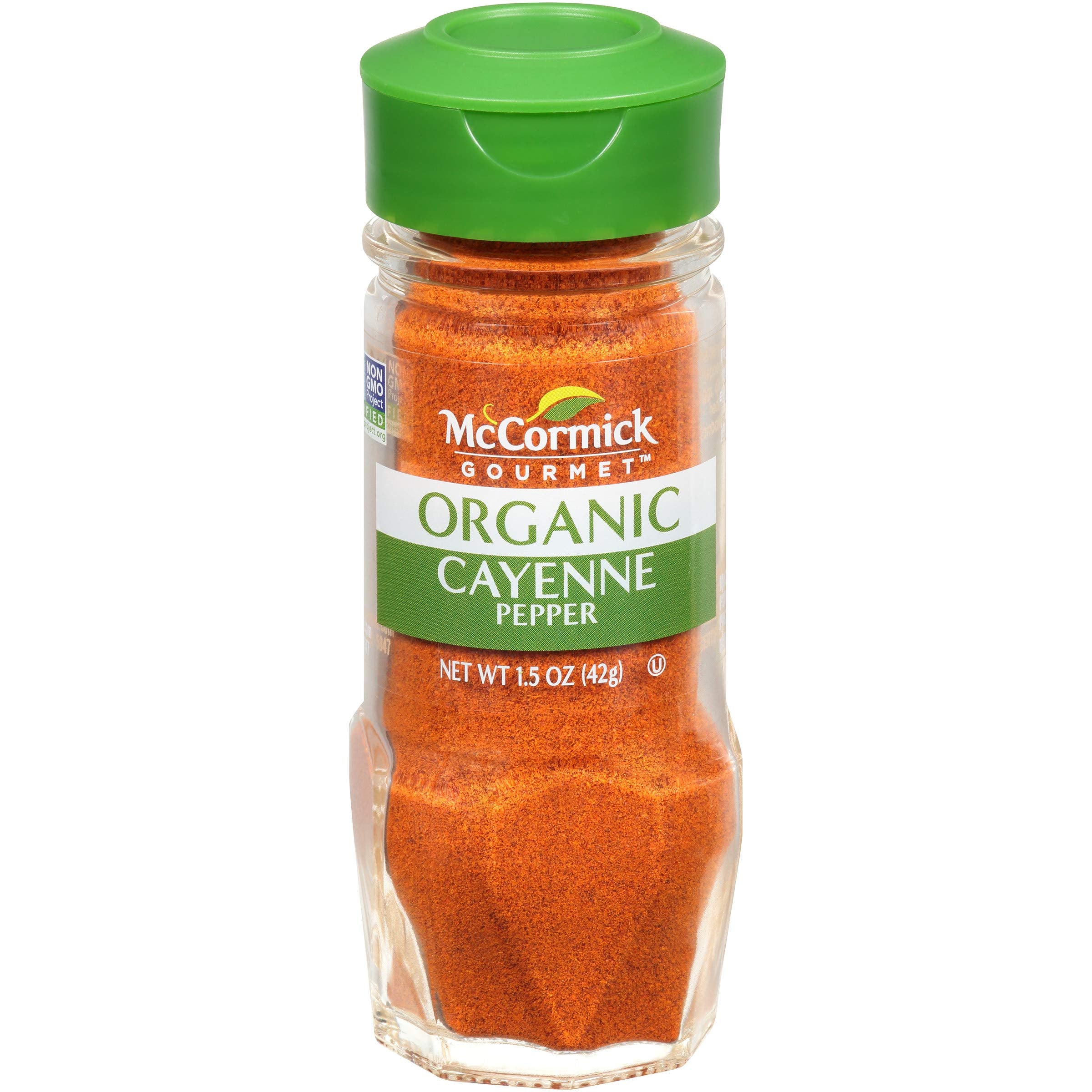 McCormick Gourmet Organic Cayenne Pepper jar front showing bold heat for everyday meals
