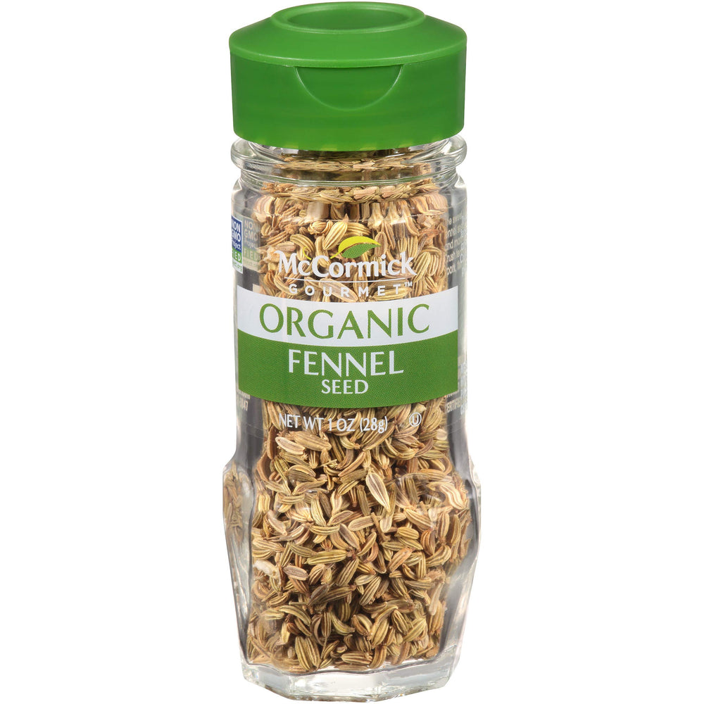 McCormick Gourmet Organic Fennel Seed bottle ready for seasoning