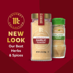 McCormick Gourmet Organic Garlic Powder cloves provide versatile base for recipes.
