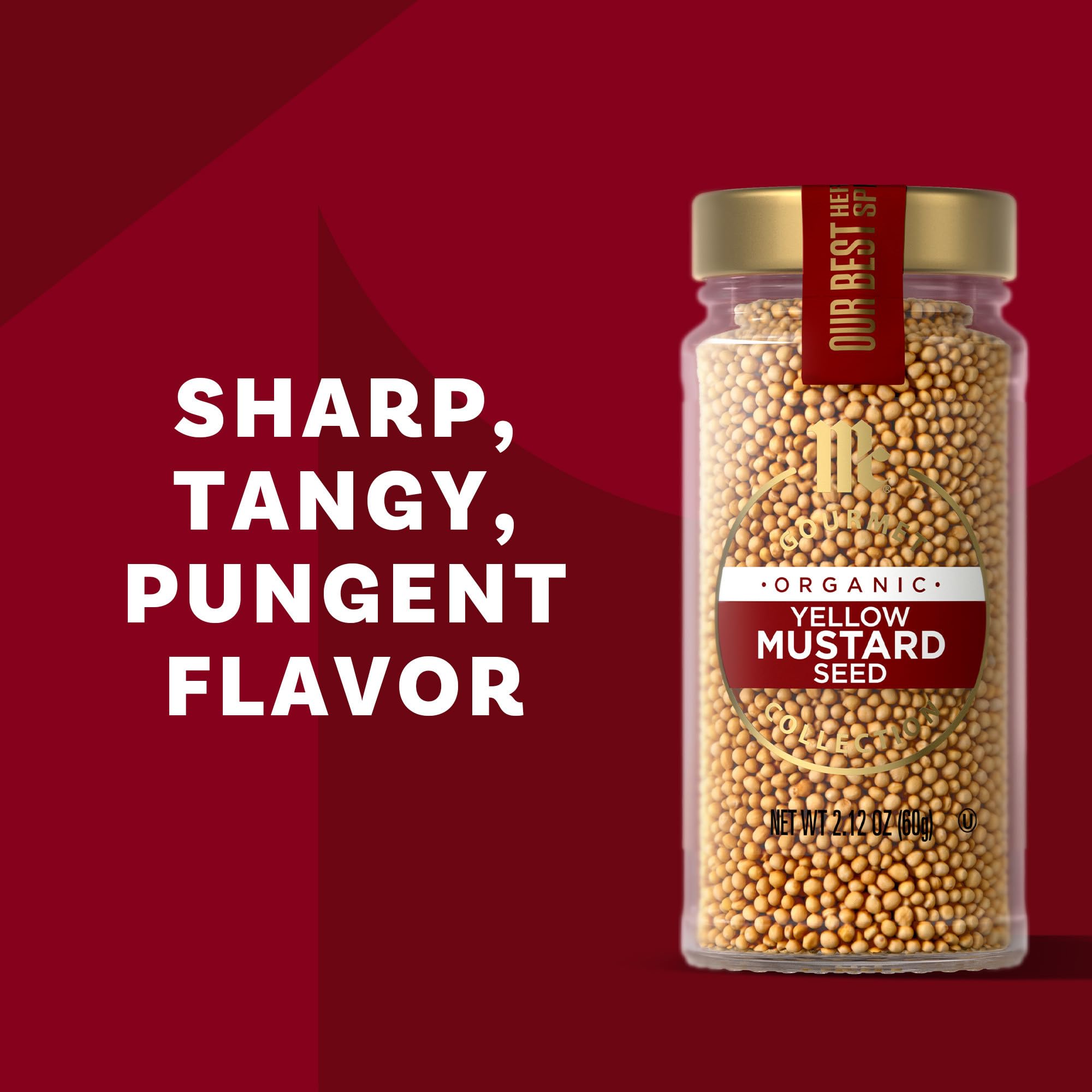 McCormick Gourmet Organic Yellow Mustard Seed sprinkled over potato salad – crisp texture.