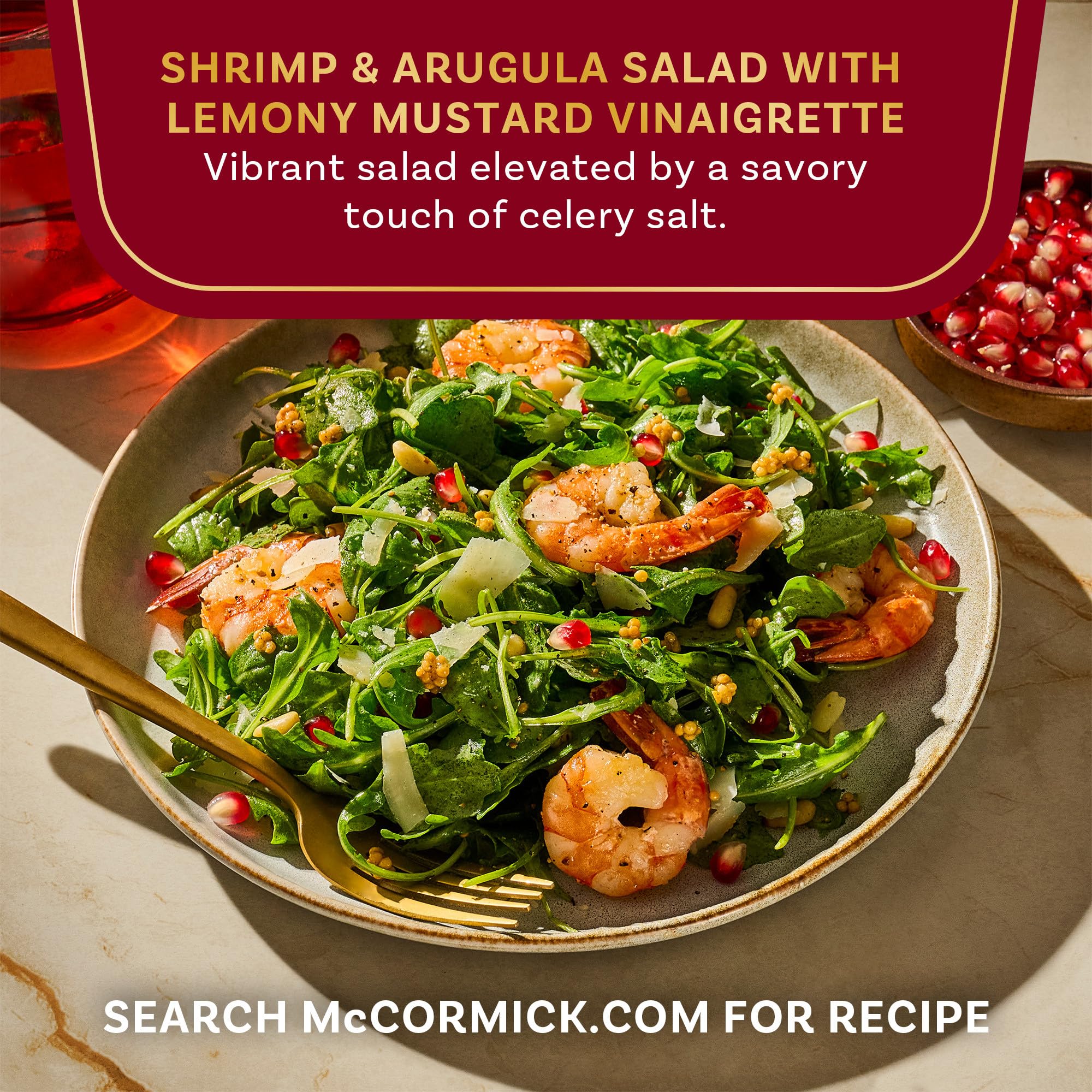 McCormick Gourmet Organic Yellow Mustard Seed in a mortar and pestle – fresh grind boosts sauces.