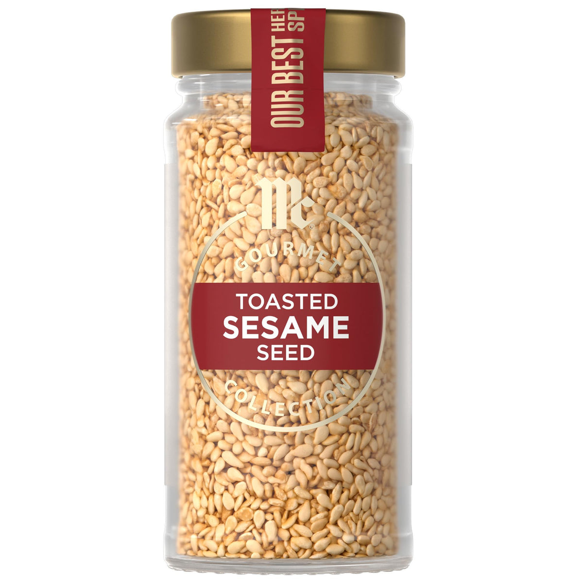 McCormick Gourmet Toasted Sesame Seed bottle pour for richer stir-fries