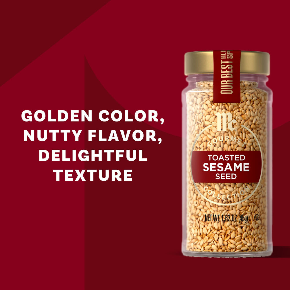 Sesame seed topping as a quick snack flavor boost