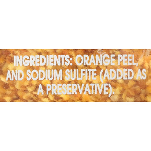 Close-up of finely grated Valencia orange peel texture from McCormick Gourmet