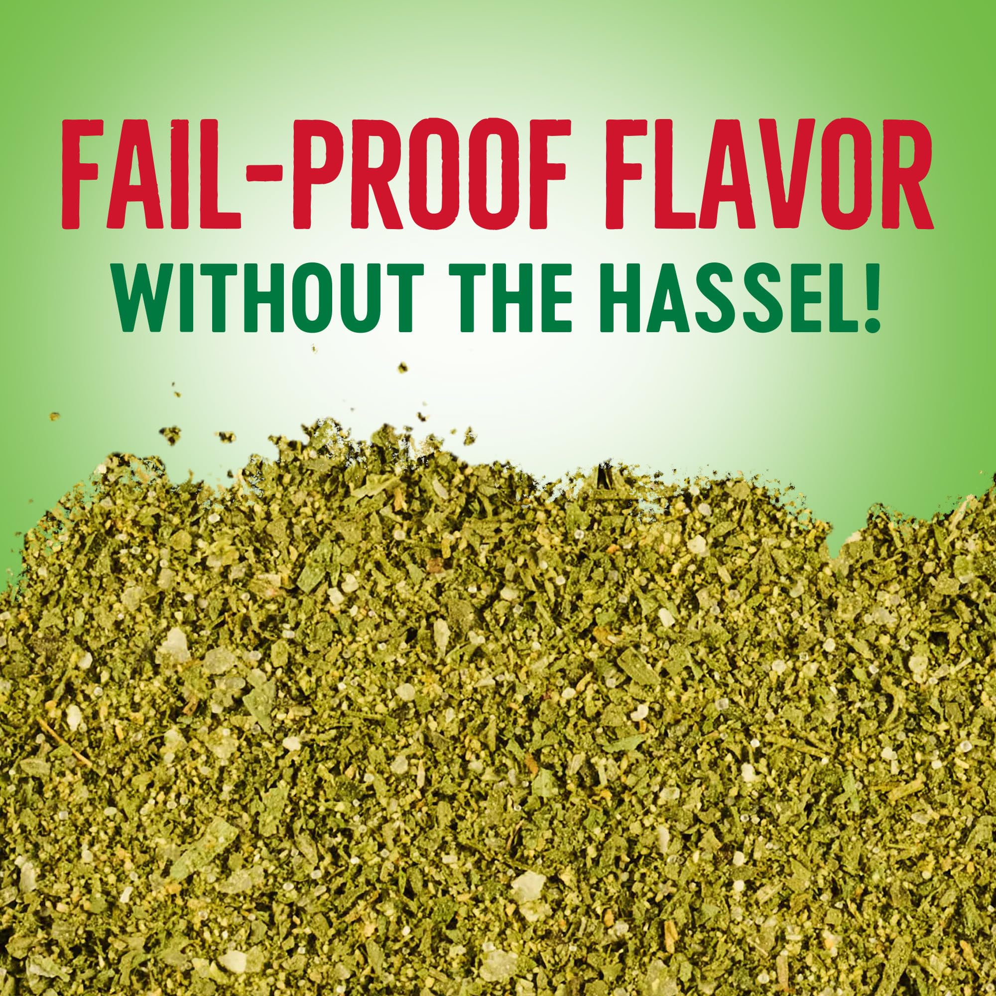 Close-up of parsley, green onion, and jalapeño notes in the blend.