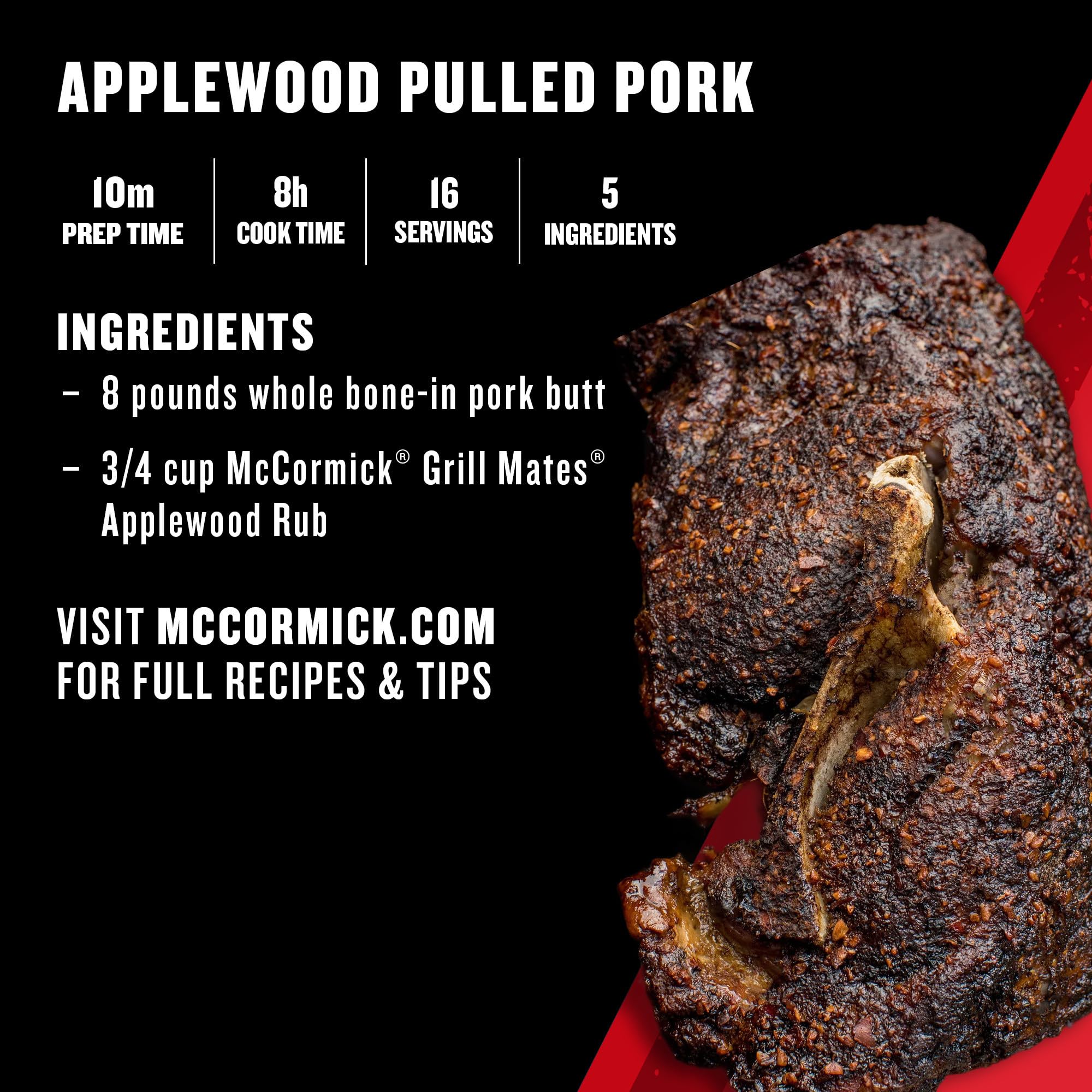 Close-up of McCormick Applewood Rub bottle for grilling prep