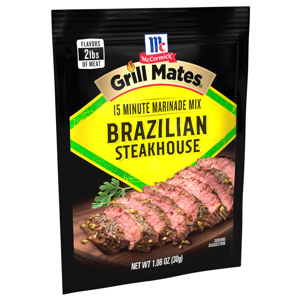 Raw meat marinating with McCormick Grill Mates Brazilian Steakhouse marinade