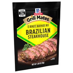 Raw meat marinating with McCormick Grill Mates Brazilian Steakhouse marinade