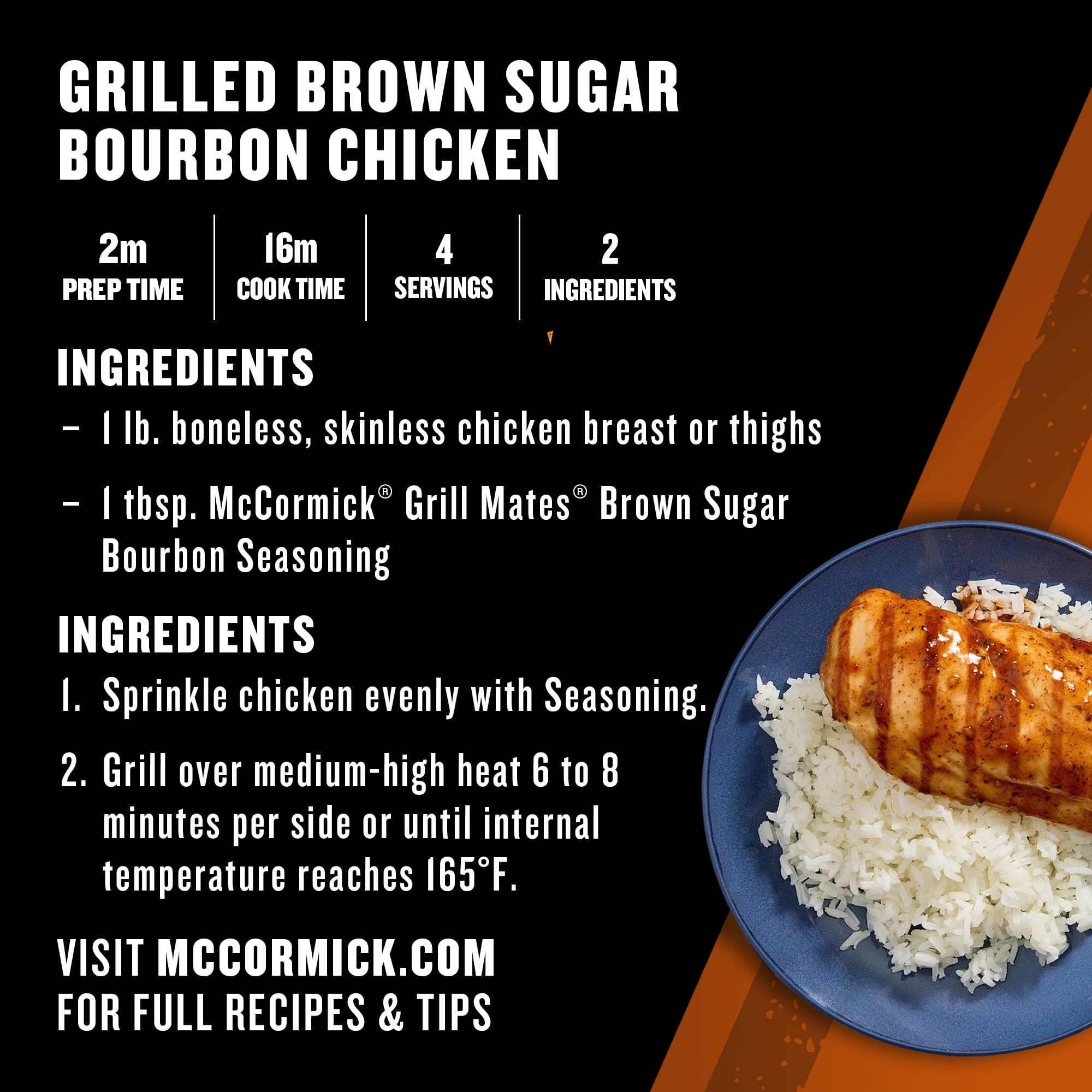 McCormick Grill Mates Brown Sugar Bourbon flavors chicken breast for marinade