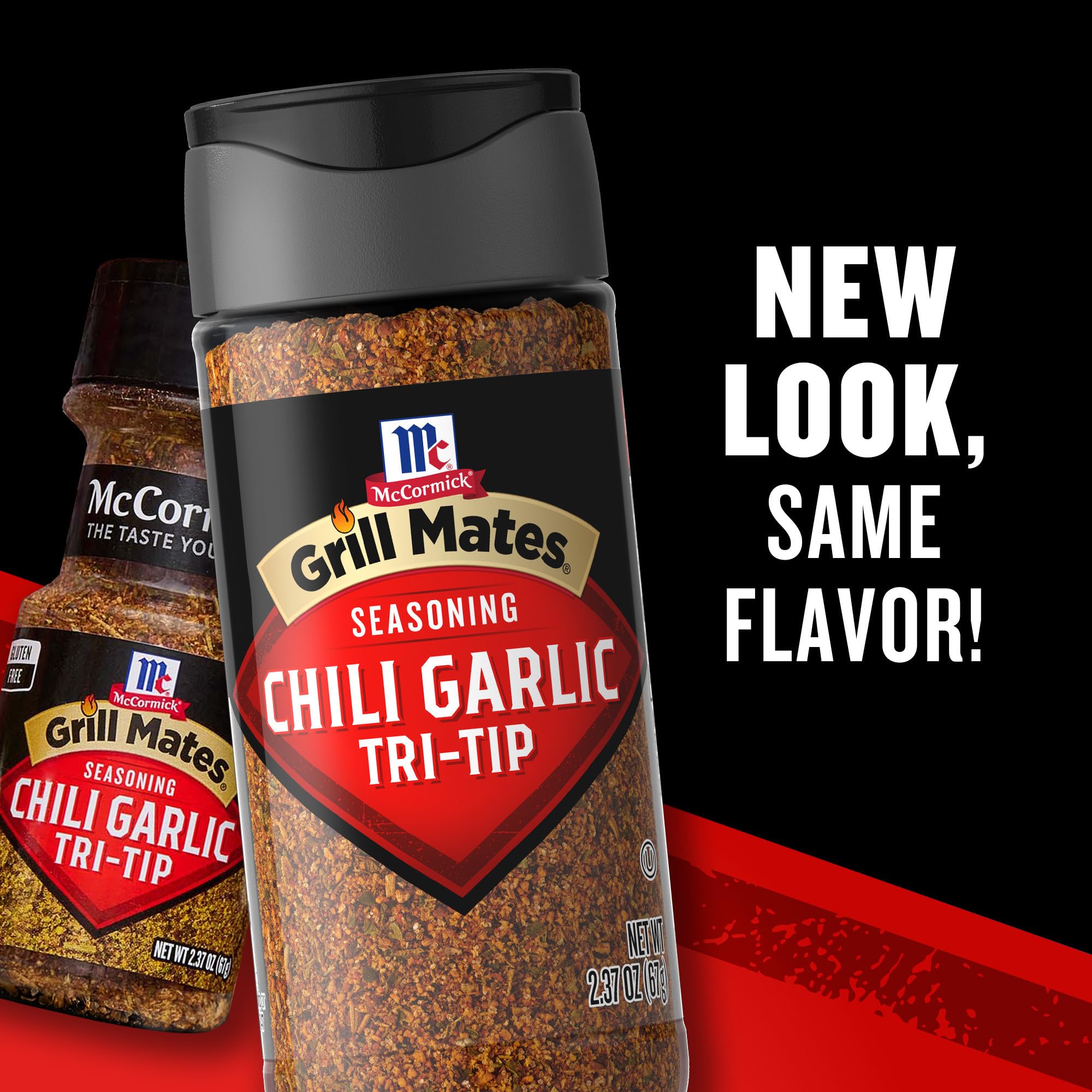 Grilled steak crust formed by chili garlic rub