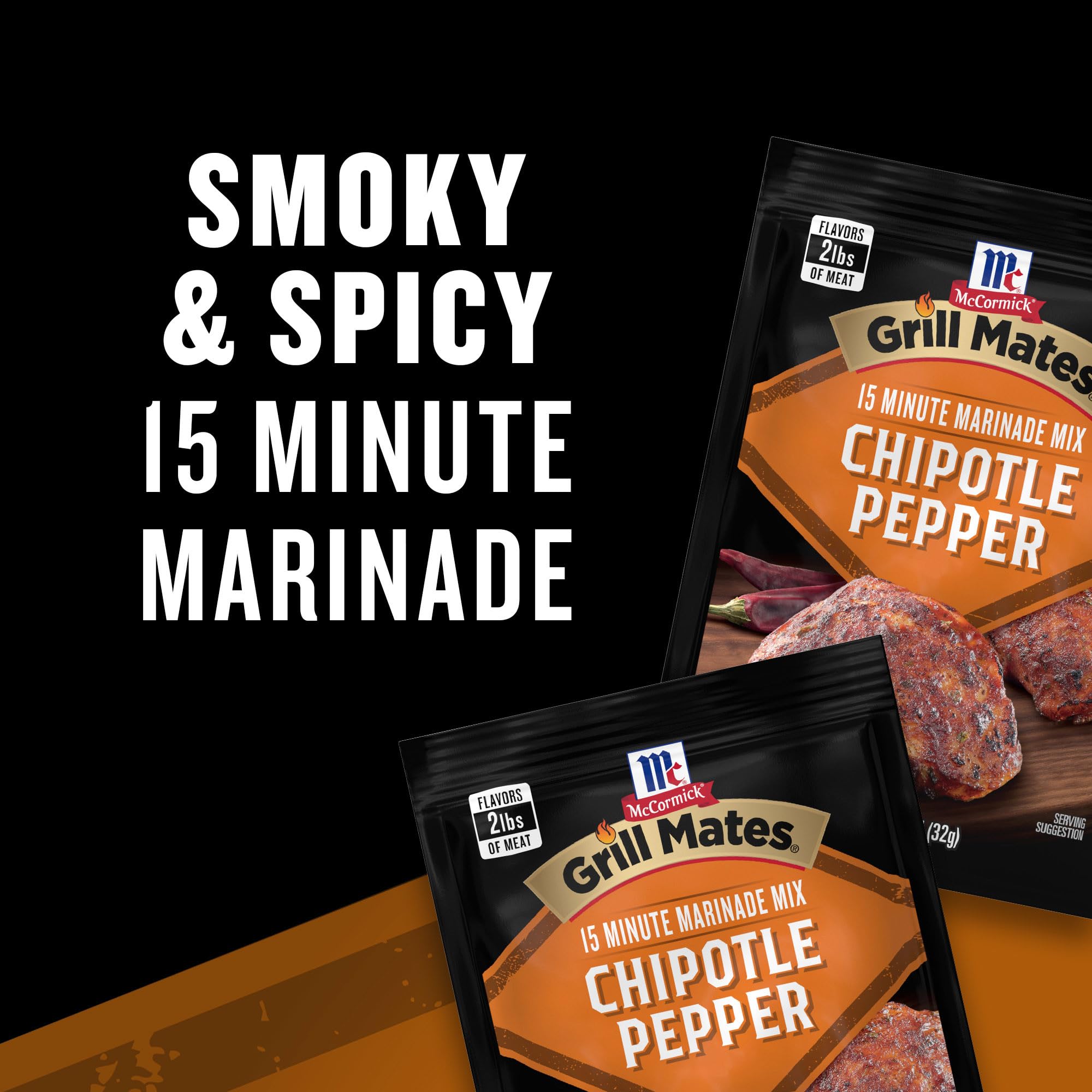 Closeup of Chipotle Marinade packet ready for marinating