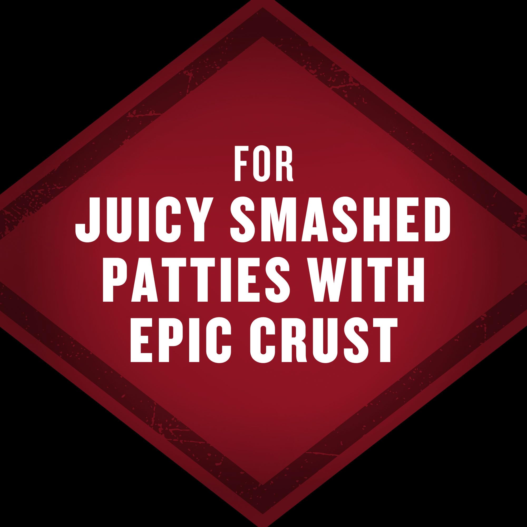 Crispy crust forms on a burger with McCormick Grill Mates Classic Smash Seasoning.
