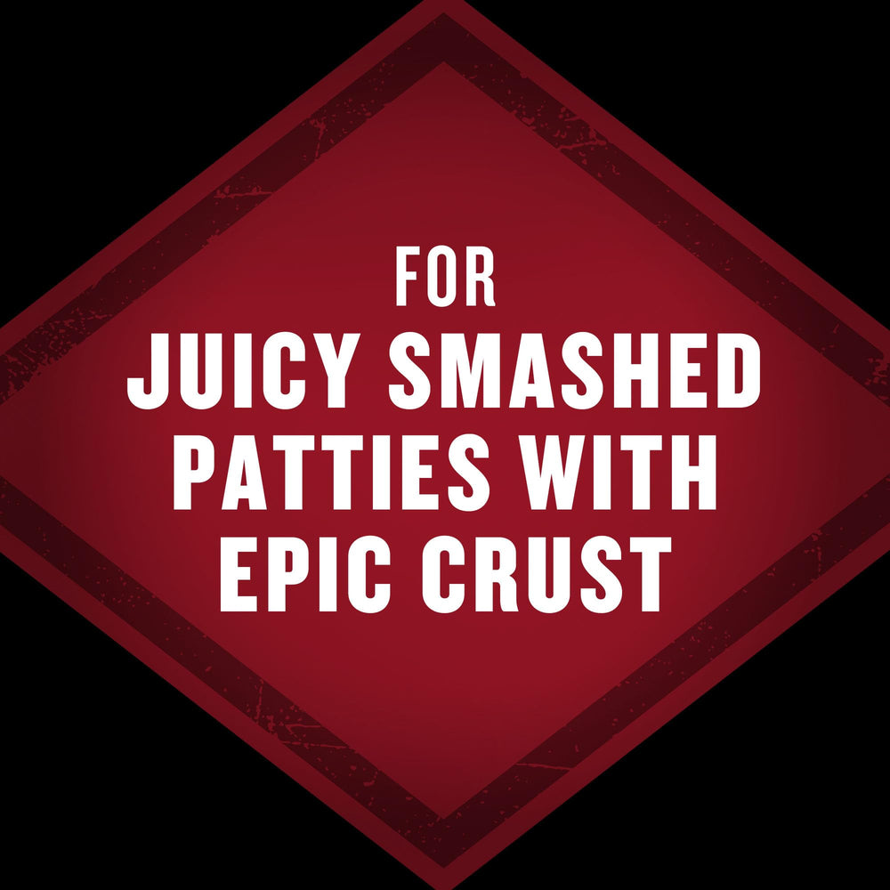 Crispy crust forms on a burger with McCormick Grill Mates Classic Smash Seasoning.
