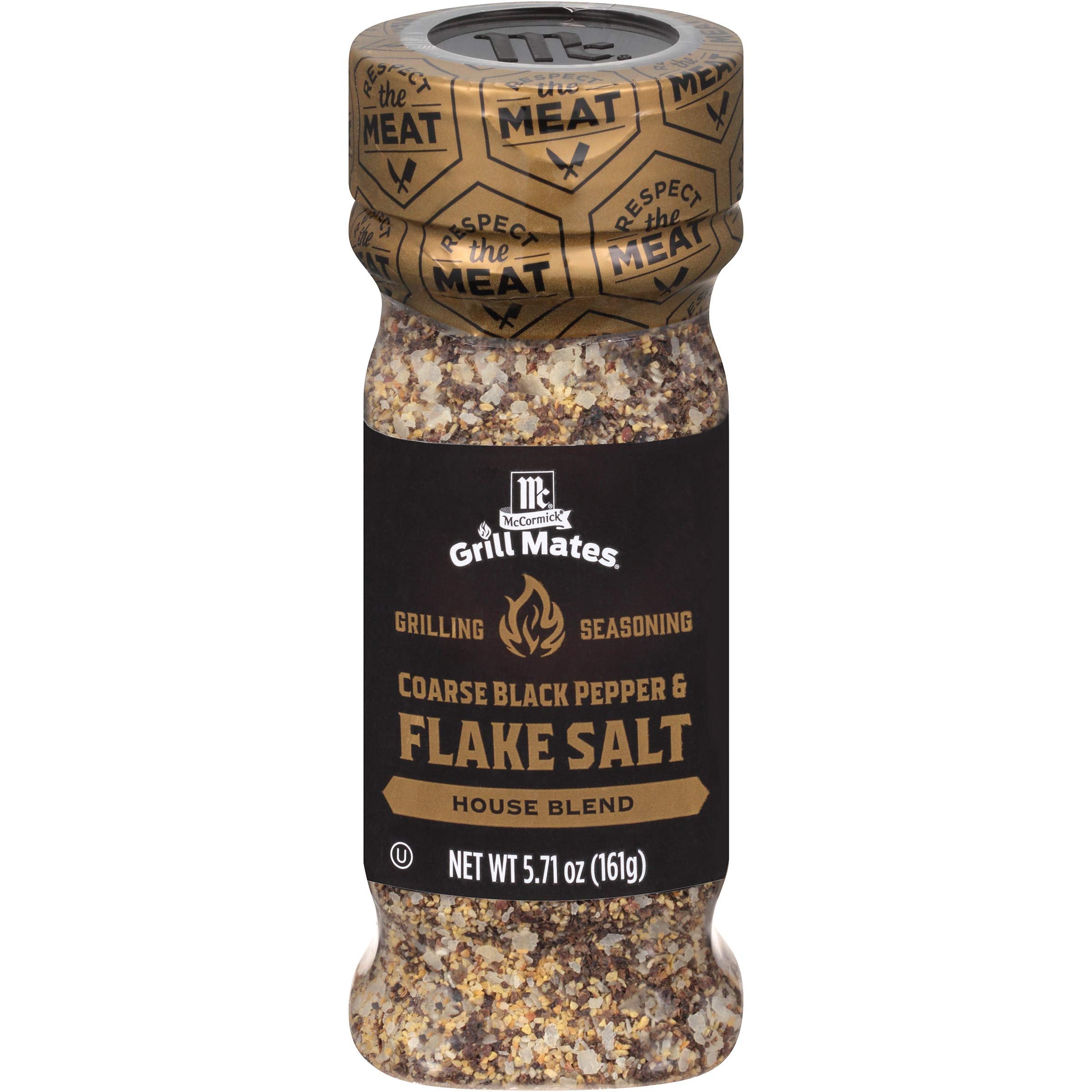 McCormick Grill Mates coarse pepper and flake salt bottle for flavorful grilling