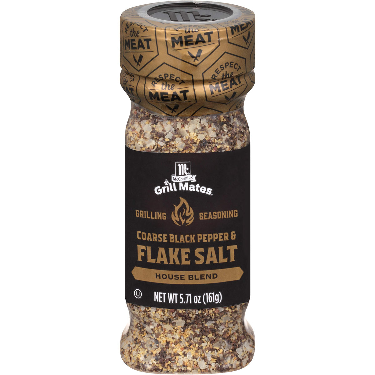 McCormick Grill Mates coarse pepper and flake salt bottle for flavorful grilling