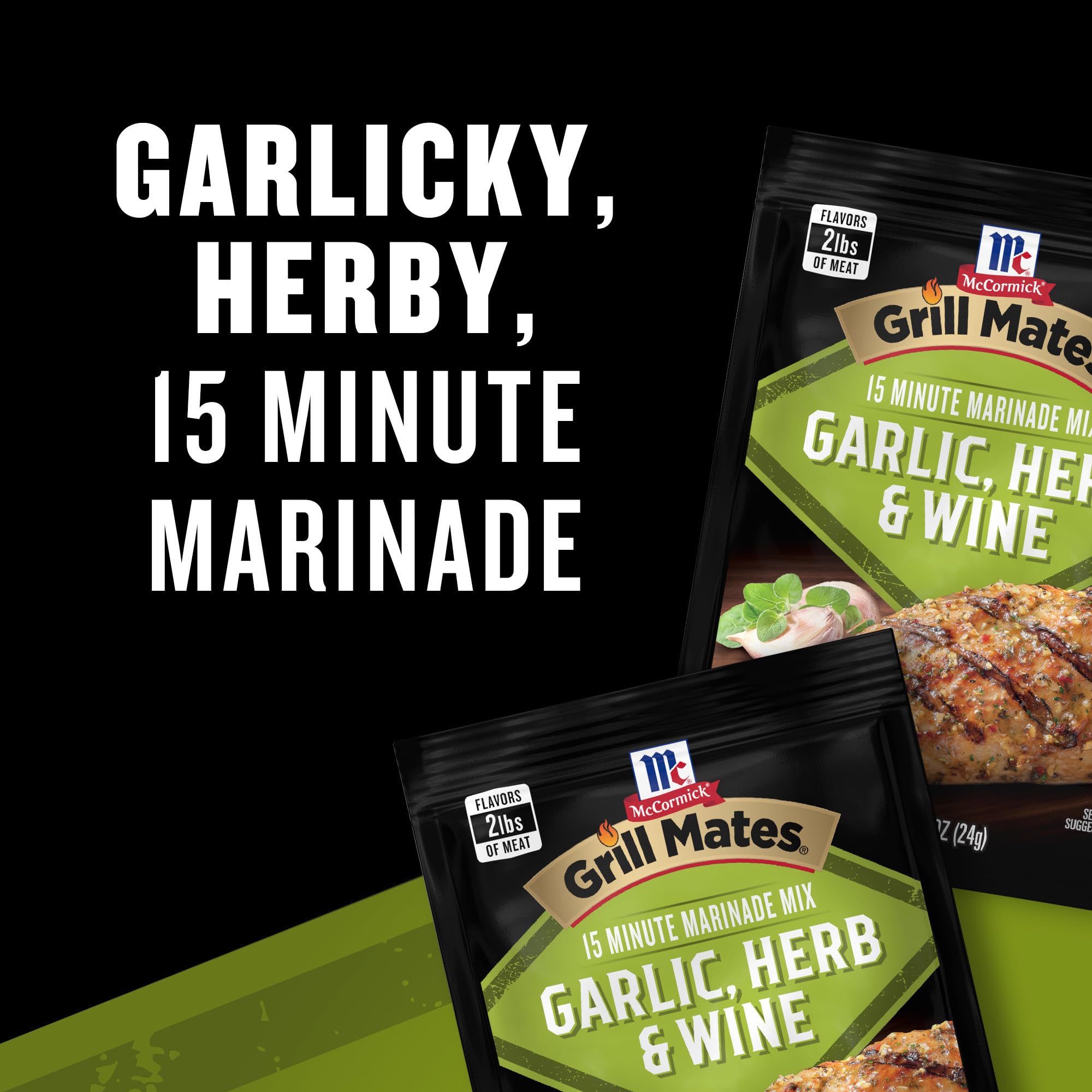Pork slices brushed with dry mix delivering bold herb-forward notes