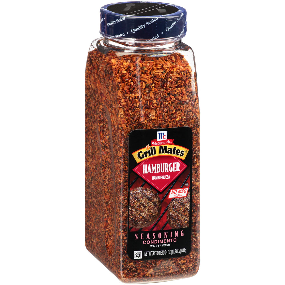 McCormick Grill Mates Hamburger Seasoning container for quick, consistent burgers