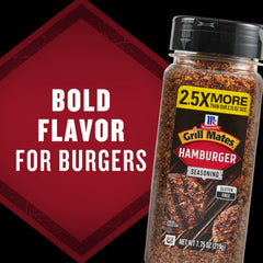 McCormick Grill Mates Hamburger Seasoning sprinkled on turkey burgers for weeknight flavor.
