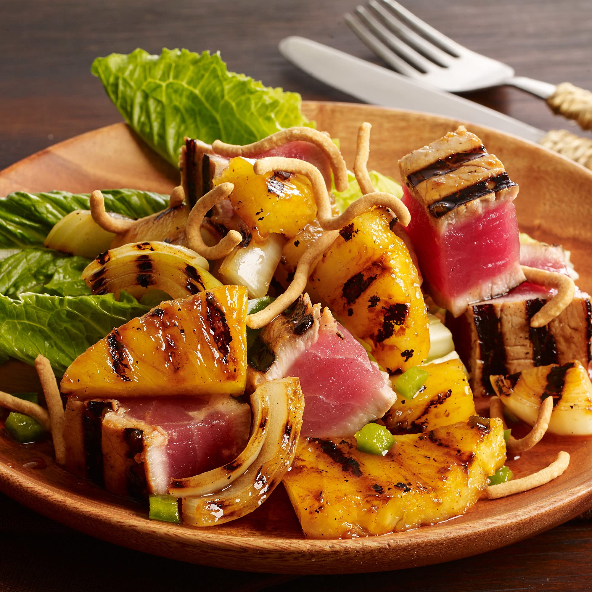 McCormick Grill Mates Hawaiian Woodfire weeknight-dinner-ready marinade on display.