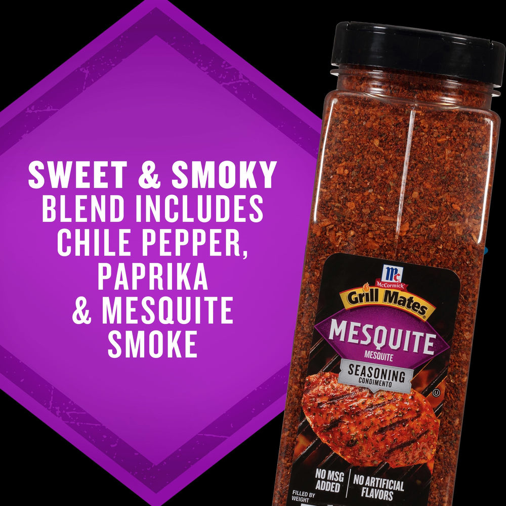 Bowl of Mesquite seasoning with measuring spoon for convenient cooking.