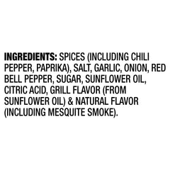 McCormick Grill Mates Mesquite Seasoning label close-up highlighting natural herbs and spices