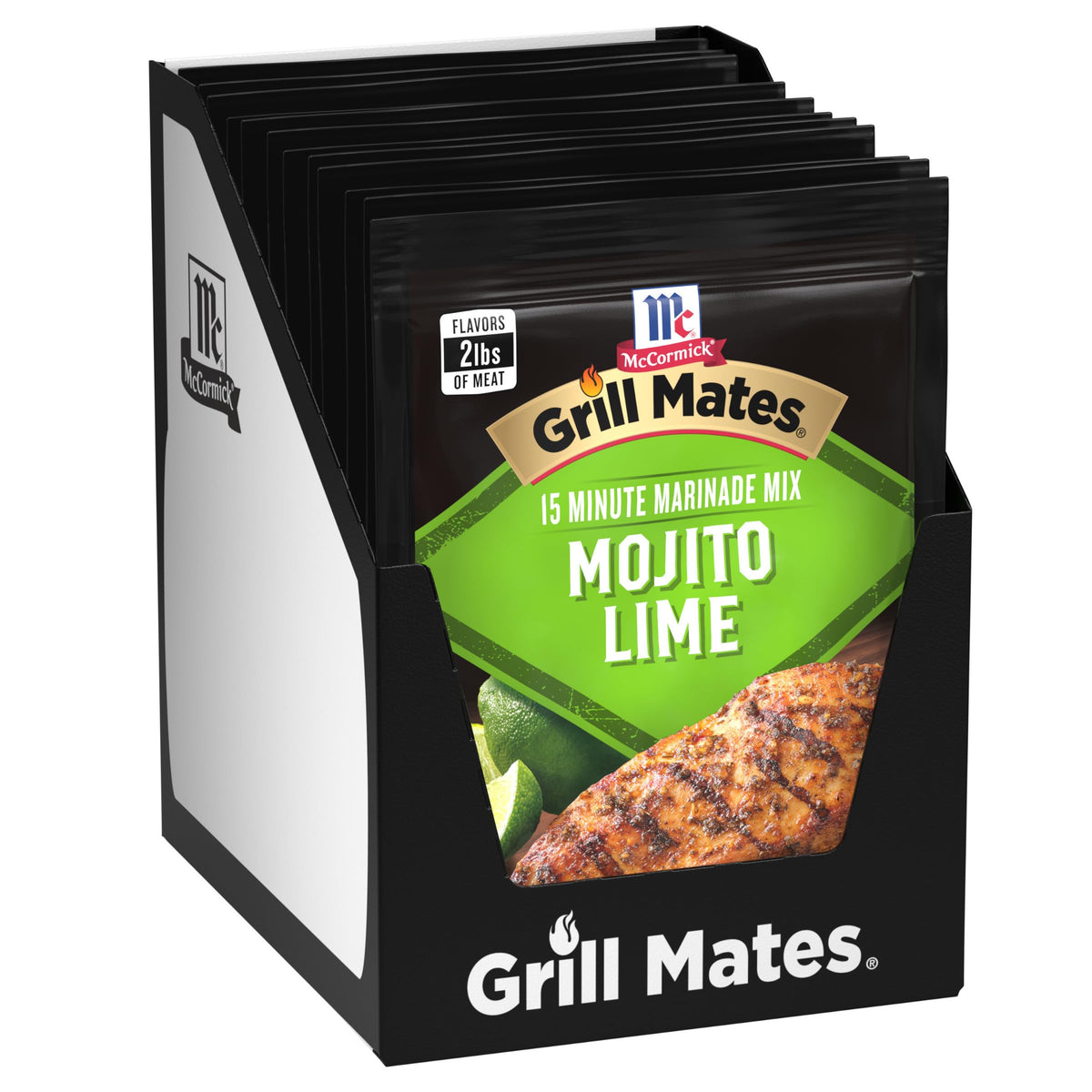 McCormick Mojito Lime Marinade pack label for quick flavor prep