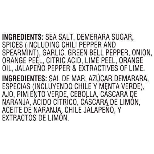 McCormick Grill Mates Mojito Lime seasoning ingredients label highlights mint and lime notes