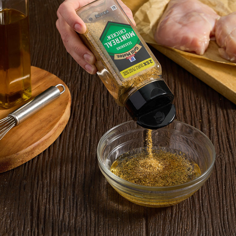 McCormick Grill Mates Montreal Chicken Seasoning measuring spoon ready portioning