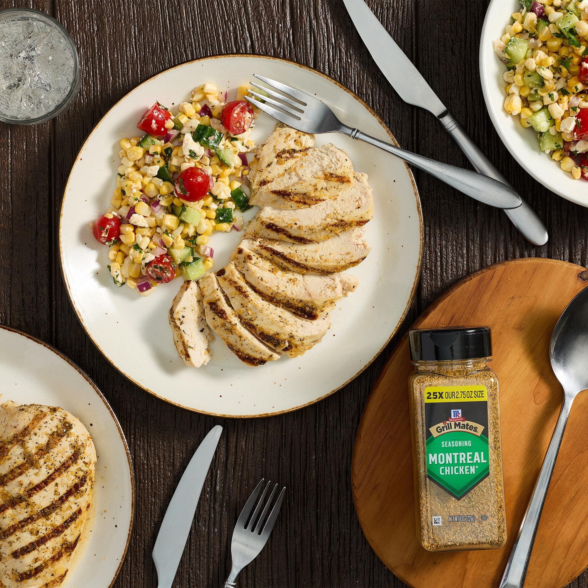McCormick Grill Mates Montreal Chicken Seasoning on pork chops for enhanced flavor