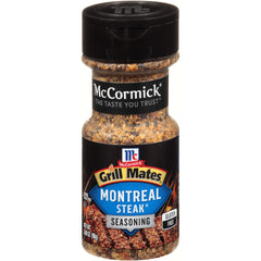McCormick Grill Mates Montreal Steak Seasoning jar boosts bold steak flavor