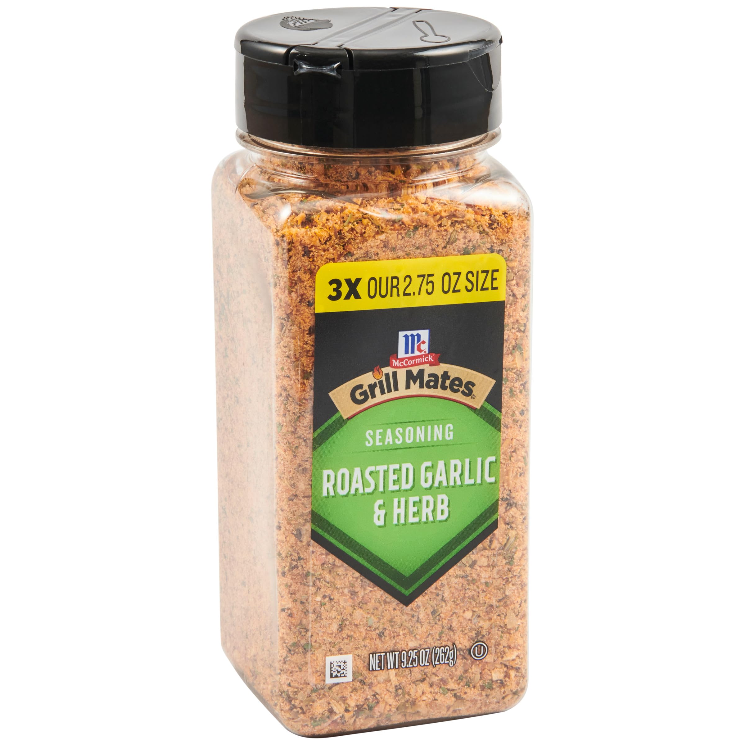 McCormick Grill Mates Roasted Garlic & Herb Seasoning bottle adds savory aroma to cooking.