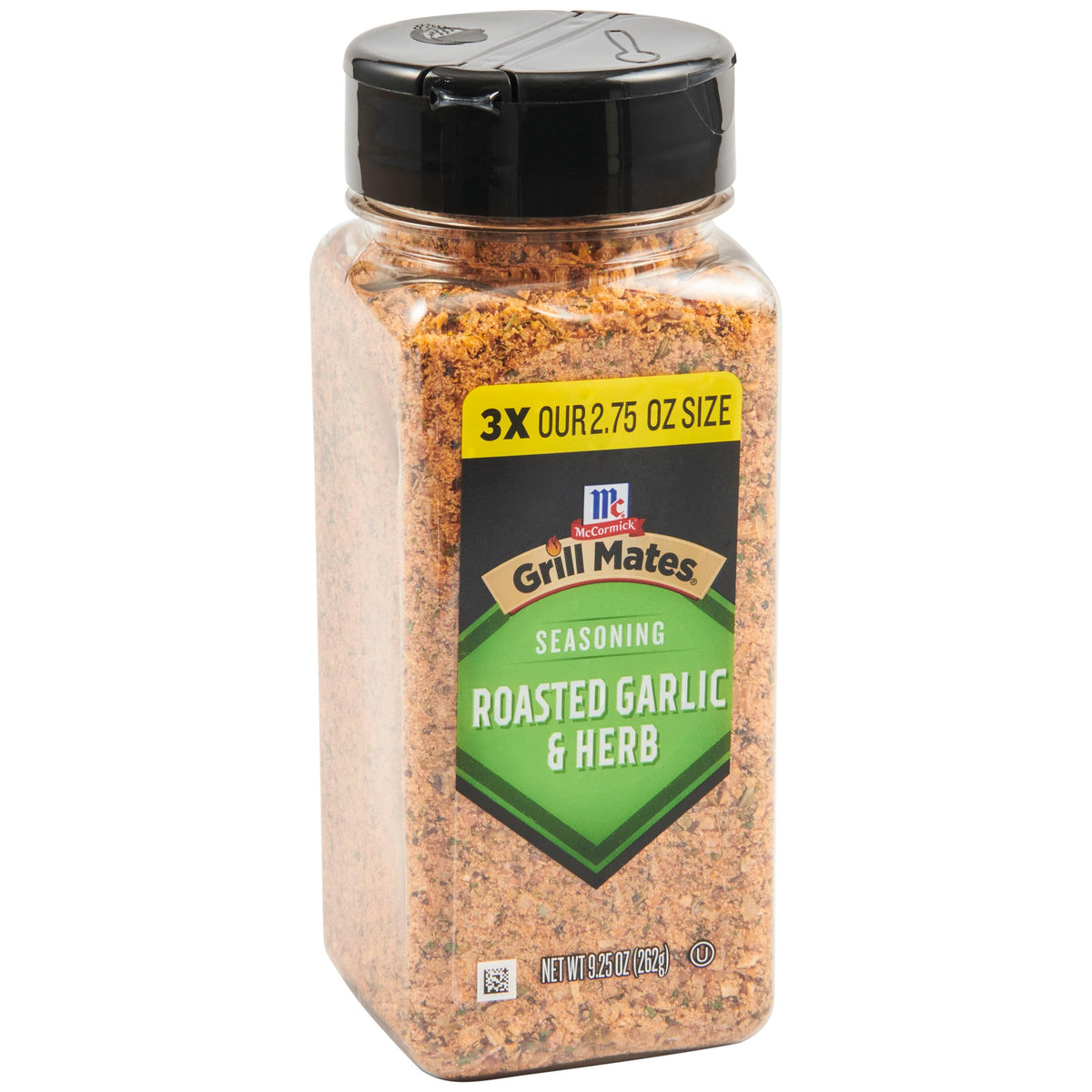 McCormick Grill Mates Roasted Garlic & Herb Seasoning bottle adds savory aroma to cooking.