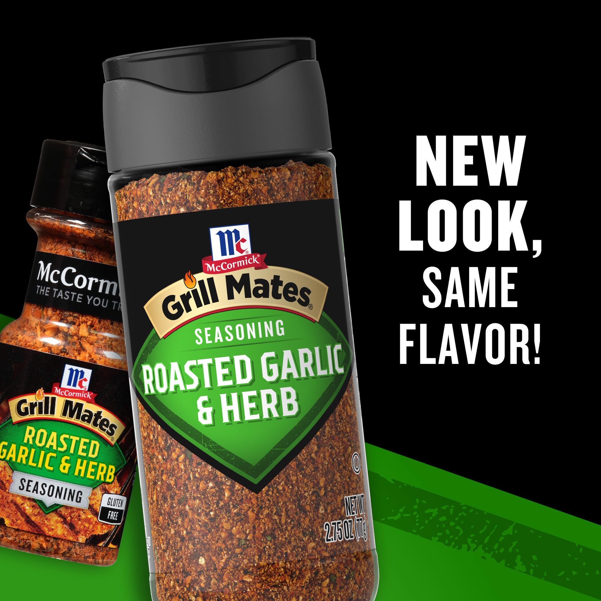 McCormick Grill Mates Roasted Garlic & Herb seasoning on grilled pizza adds bold notes