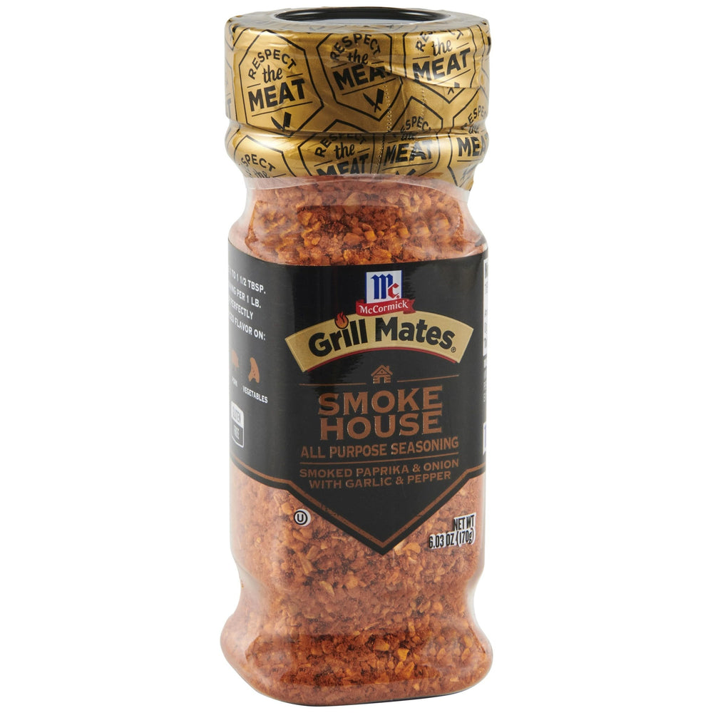 McCormick Grill Mates Smoked Paprika & Onion Seasoning jar adds bold aroma to grilled meat