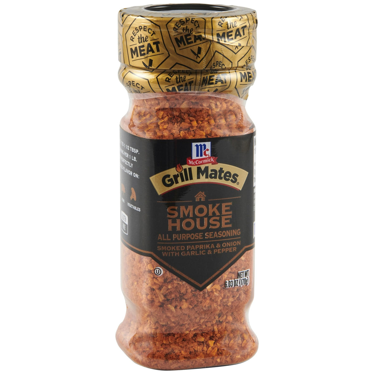 McCormick Grill Mates Smoked Paprika & Onion Seasoning jar adds bold aroma to grilled meat