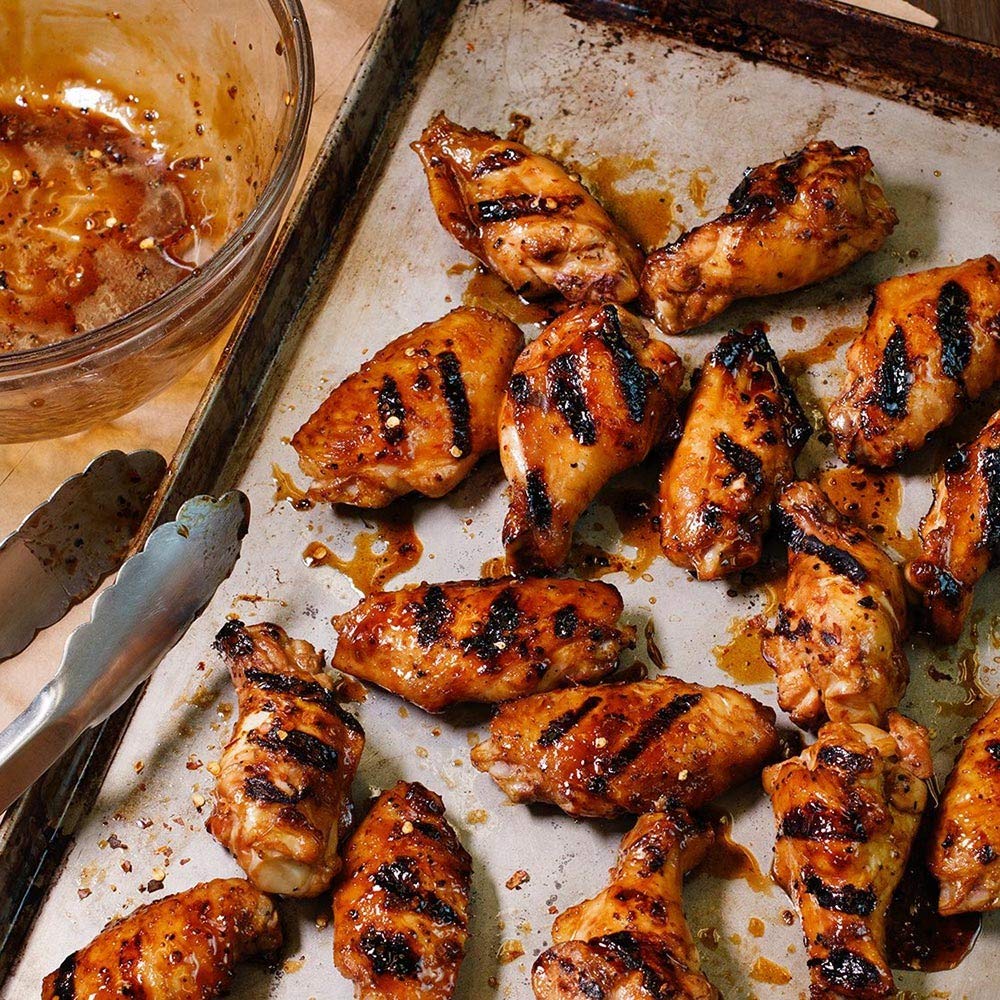 McCormick Grill Mates teriyaki marinade brings salmon fillet to life with glaze.
