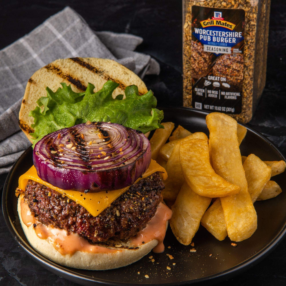 Steak crusted with Pub Burger Seasoning; enhanced crust and aroma.