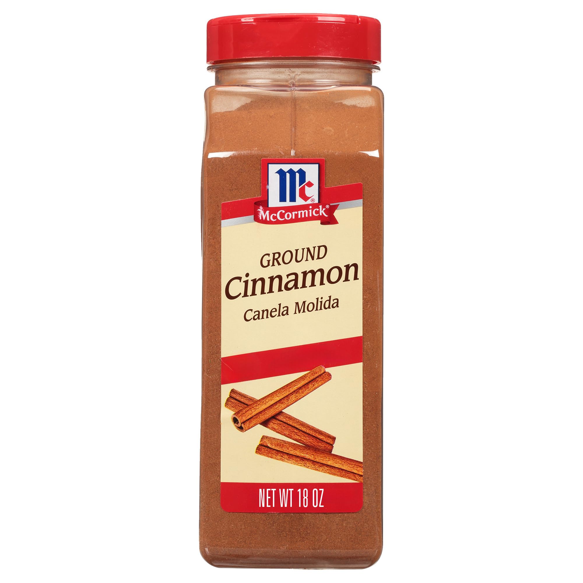 McCormick Ground Cinnamon 18 oz bottle shows premium quality and depth.