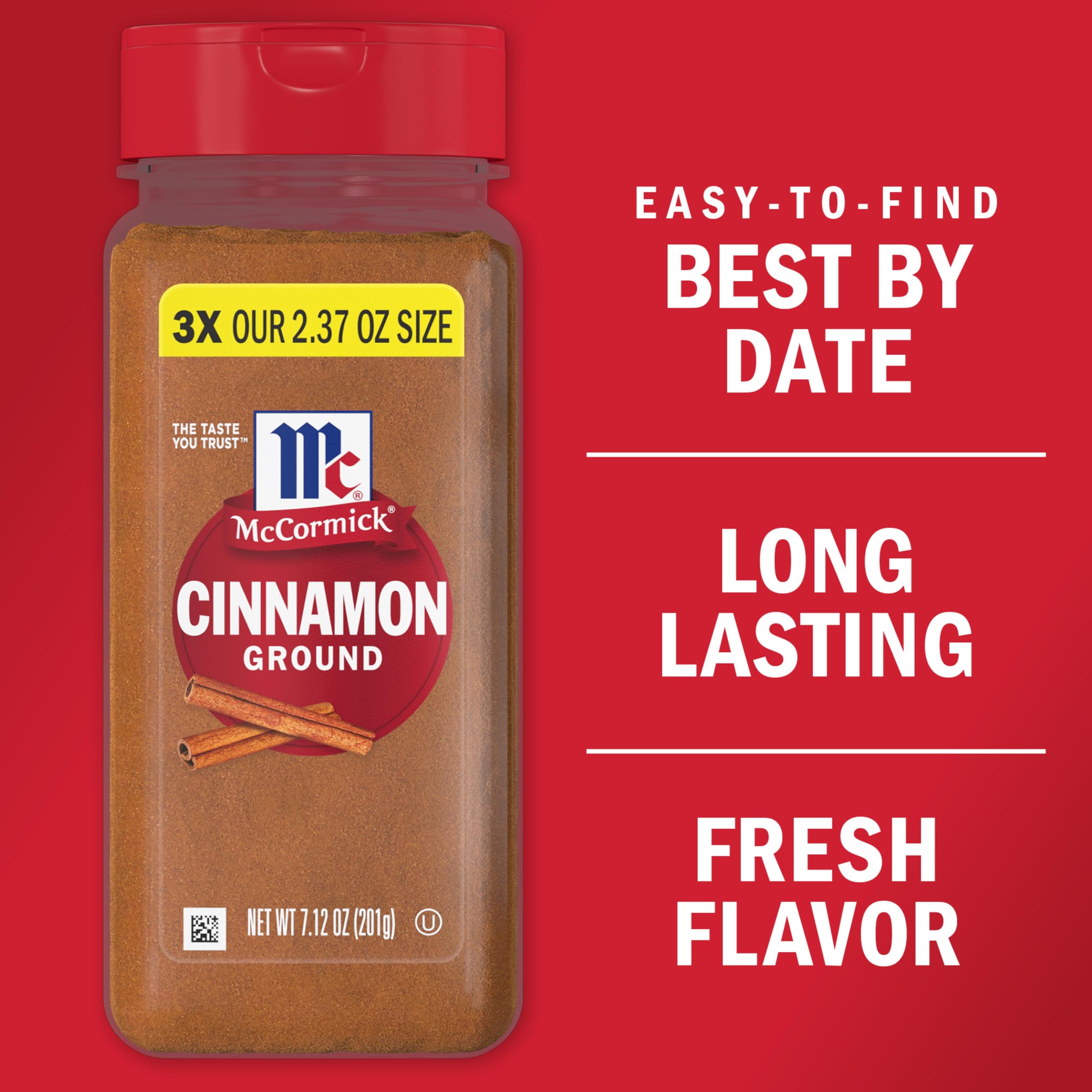 McCormick Ground Cinnamon 3x-size pack signals value and convenience