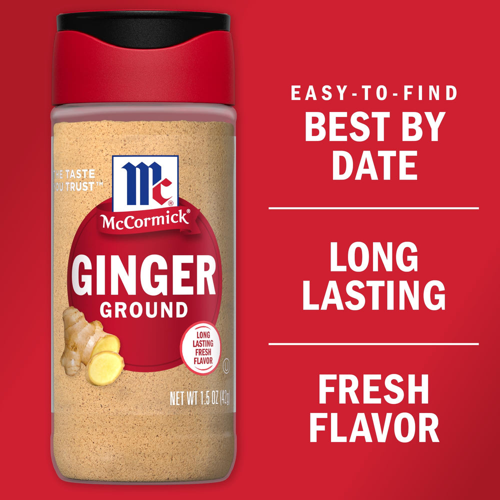 McCormick Ground Ginger powder image highlighting aroma for holiday baking