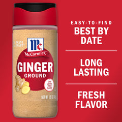 McCormick Ground Ginger powder image highlighting aroma for holiday baking
