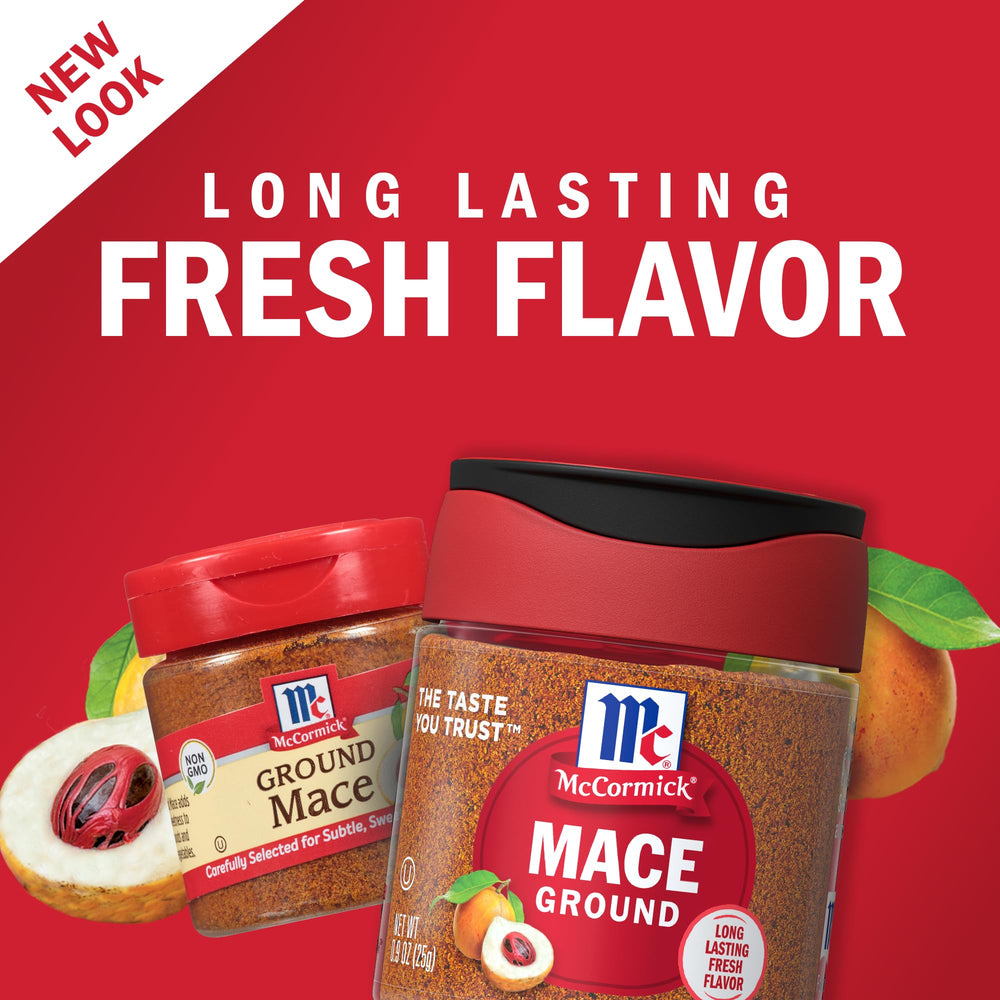 McCormick Ground Mace label closeup highlighting aroma
