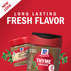 McCormick Ground Thyme closeup grains boosts aroma in soups