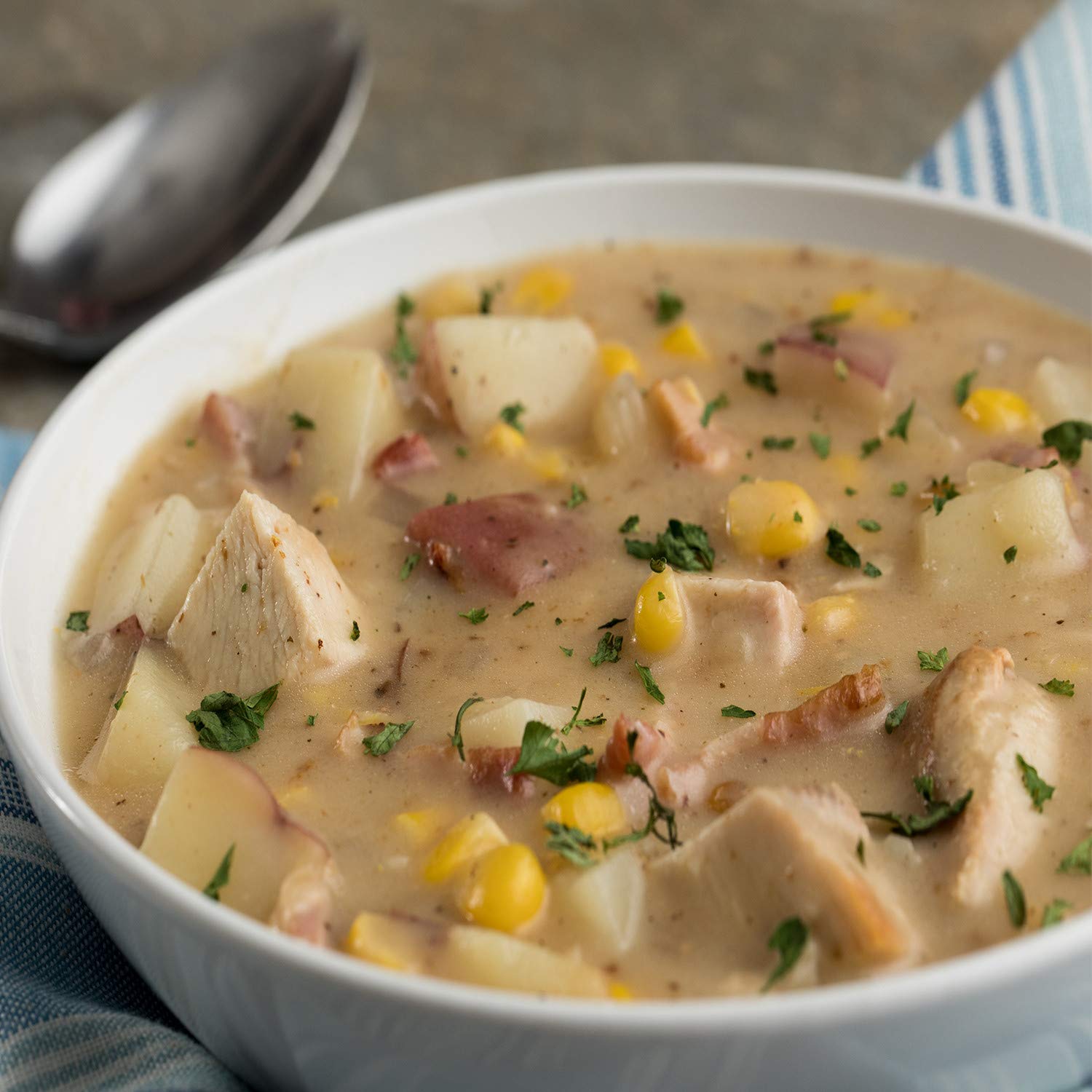Creamy mashed potatoes seasoned with McCormick White Pepper for lighter color