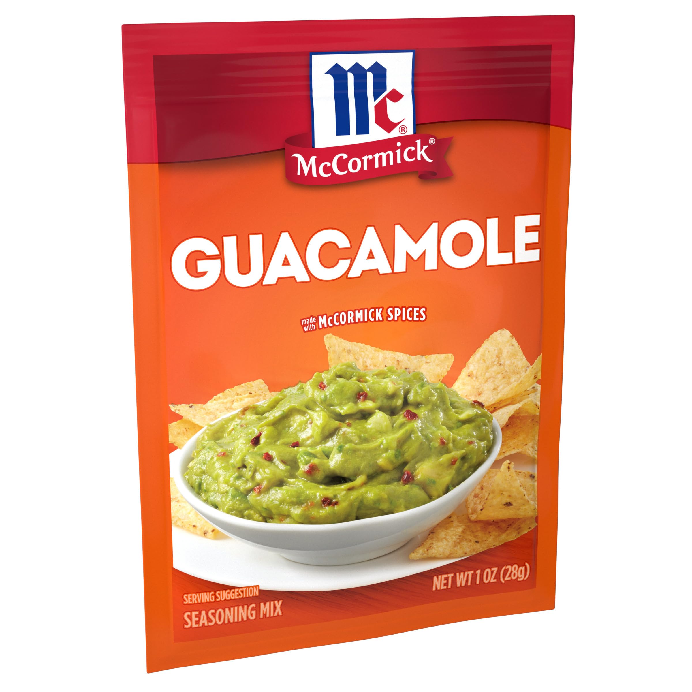 McCormick Guacamole Seasoning Mix packaging shown for quick, flavorful dips.