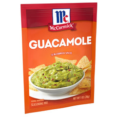 McCormick Guacamole Seasoning Mix packaging shown for quick, flavorful dips.