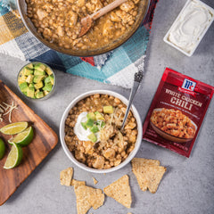 McCormick ingredients chili-bowl with onion, cumin and garlic blend