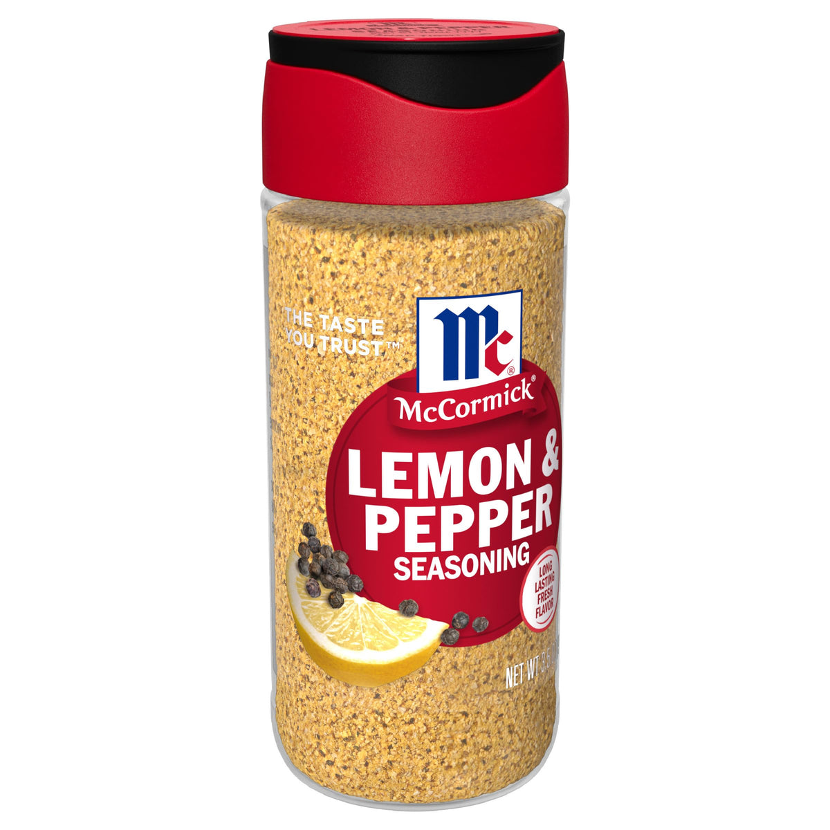 McCormick Lemon and Pepper Seasoning bottle front for everyday meals with bright, zesty flavor